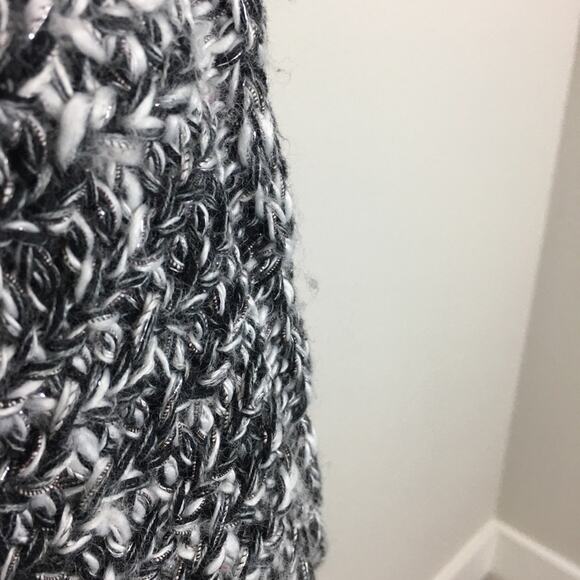 Moth Black & White Knitted Open Front  Cardigan Small - Picture 5 of 9